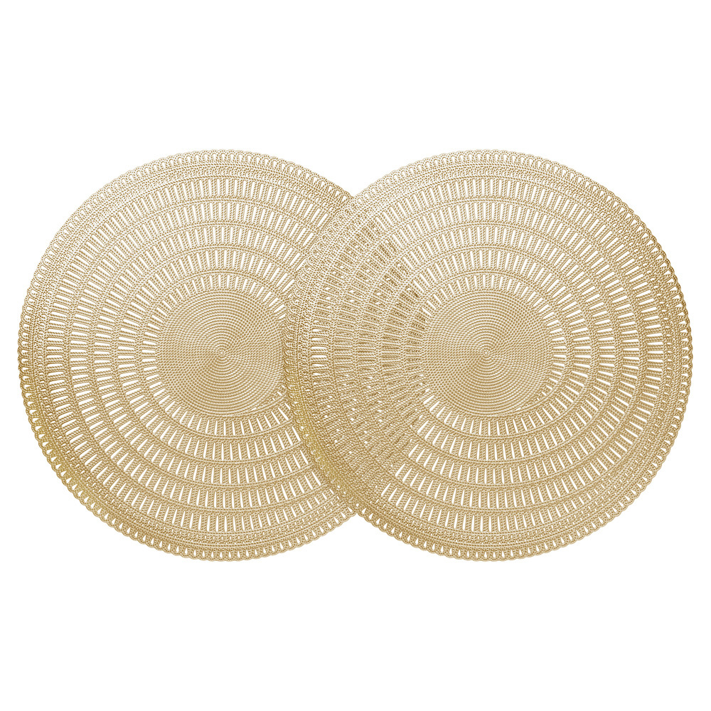 Набор из 2-х полиуретановых подстановочных круглых салфеток Leanera, 35 см, песочный