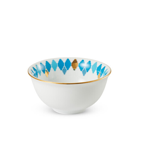 Салатник порционный из костяного фарфора Белый декор, 12.5 см, 400 мл, белый