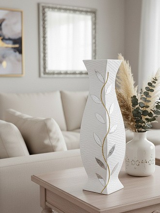 Хрустальная ваза для цветов Дама Жанна, 34 см, серый (дымчатый)